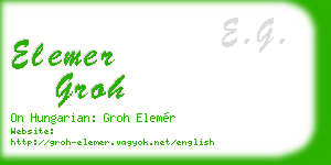 elemer groh business card
